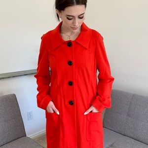 Stretchy Red Trench Coat
